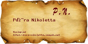Póra Nikoletta névjegykártya